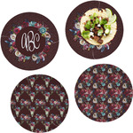 Boho Set of 4 Glass Lunch / Dinner Plate 10" (Personalized)