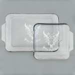 Boho Set of Glass Baking & Cake Dish - 13in x 9in & 8in x 8in (Personalized)