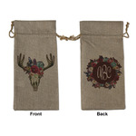 Boho Large Burlap Gift Bag - Front & Back (Personalized)