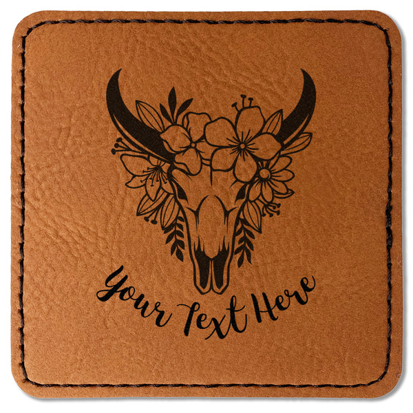 Custom Boho Faux Leather Iron On Patch - Square (Personalized)