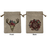 Boho Medium Burlap Gift Bag - Front & Back (Personalized)