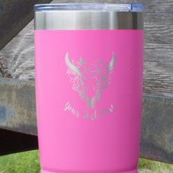 Boho 20 oz Stainless Steel Tumbler - Pink - Double Sided (Personalized)