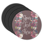 Boho Round Rubber Backed Coasters - Set of 4 (Personalized)