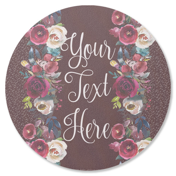 Custom Boho Round Rubber Backed Coaster (Personalized)