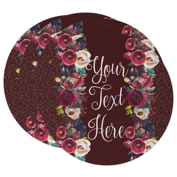 Custom Boho Round Paper Coasters w/ Name or Text