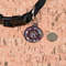 Boho Round Pet ID Tag - Small - In Context