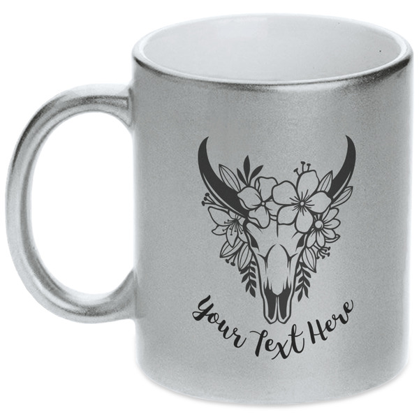 Custom Boho Metallic Silver Mug (Personalized)