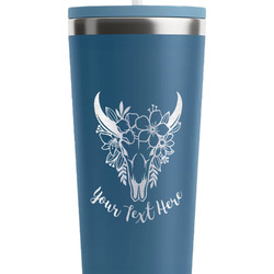 Boho RTIC Everyday Tumbler with Straw - 28oz - Steel Blue - Double-Sided (Personalized)