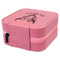 Boho Travel Jewelry Boxes - Leather - Pink - View from Rear