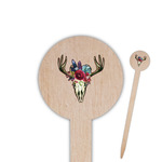 Boho 6" Round Wooden Food Picks - Single Sided