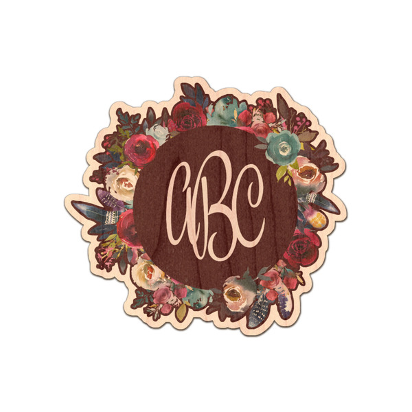 Custom Boho Genuine Maple or Cherry Wood Sticker (Personalized)