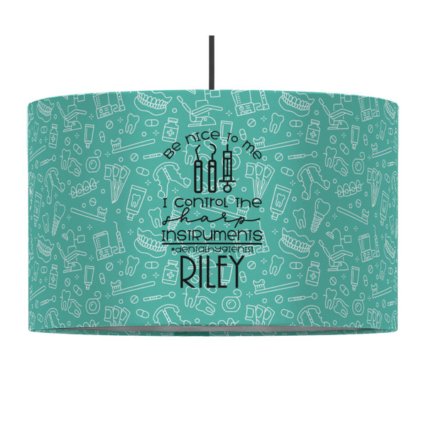 Custom Dental Hygienist 12" Drum Pendant Lamp - Fabric (Personalized)