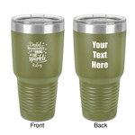 Dental Hygienist 30 oz Stainless Steel Tumbler - Olive - Double-Sided (Personalized)