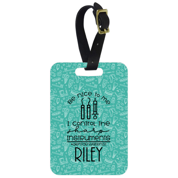 Custom Dental Hygienist Metal Luggage Tag w/ Name or Text