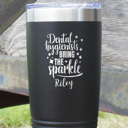 Dental Hygienist 20 oz Stainless Steel Tumbler - Black - Double Sided (Personalized)