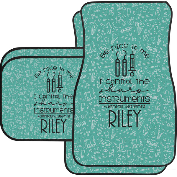 Custom Dental Hygienist Car Floor Mats Set - 2 Front & 2 Back (Personalized)