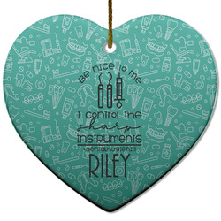 Dental Hygienist Heart Ceramic Ornament w/ Name or Text