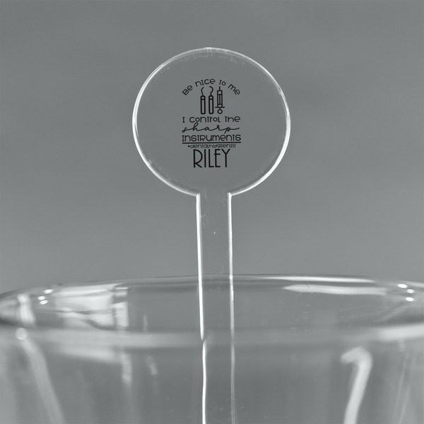 Custom Dental Hygienist 7" Round Plastic Stir Sticks - Clear (Personalized)