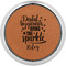 Dental Hygienist Leatherette Round Coaster w/ Silver Edge (Personalized)