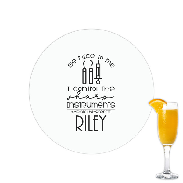 Custom Dental Hygienist Printed Drink Topper - 2.15" (Personalized)