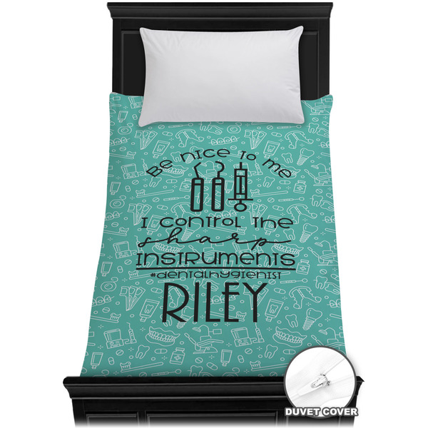 Custom Dental Hygienist Duvet Cover - Twin XL (Personalized)