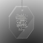 Dental Hygienist Engraved Glass Ornament - Octagon (Personalized)