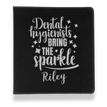 Dental Hygienist Leather Binder - 1" - Black (Personalized)