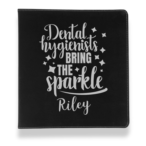 Custom Dental Hygienist Leather Binder - 1" - Black (Personalized)