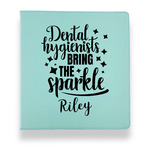 Dental Hygienist Leather Binder - 1" - Teal (Personalized)