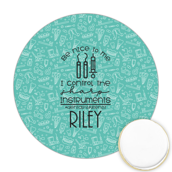 Custom Dental Hygienist Printed Cookie Topper - Round (Personalized)