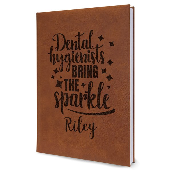 Custom Dental Hygienist Leather Sketchbook - Large - Double Sided (Personalized)