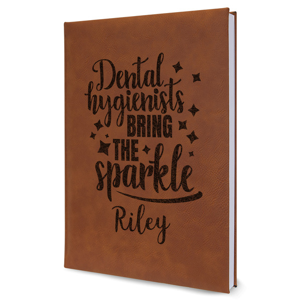 Custom Dental Hygienist Leather Sketchbook - Large - Single Sided (Personalized)