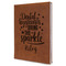 Dental Hygienist Leather Sketchbook - Large - Single Sided - Angled View