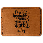 Dental Hygienist Faux Leather Iron On Patch - Rectangle (Personalized)