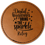 Dental Hygienist Faux Leather Iron On Patch - Round (Personalized)