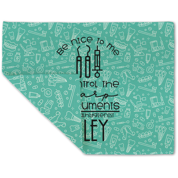 Custom Dental Hygienist Double-Sided Linen Placemat - Single w/ Name or Text