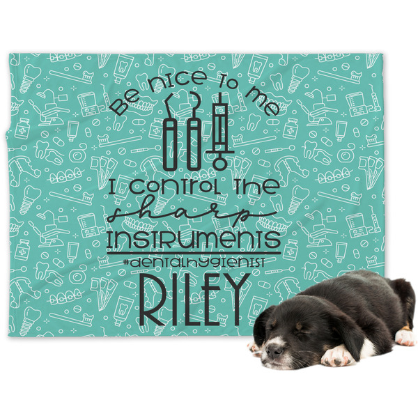 Custom Dental Hygienist Dog Blanket - Large (Personalized)