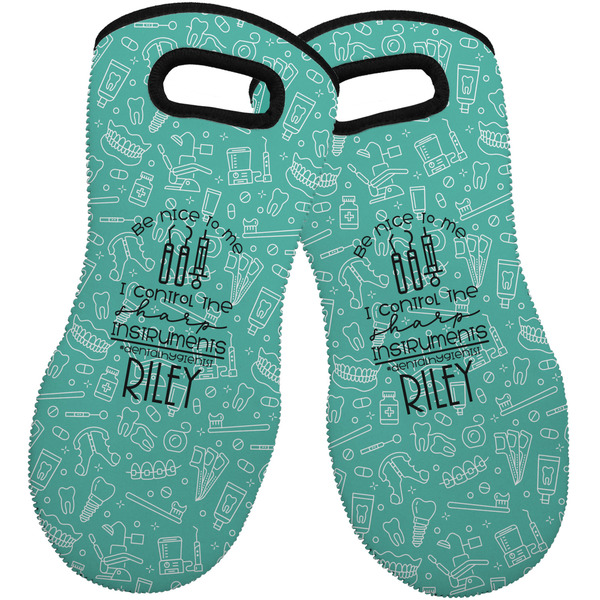 Custom Dental Hygienist Neoprene Oven Mitts - Set of 2 w/ Name or Text