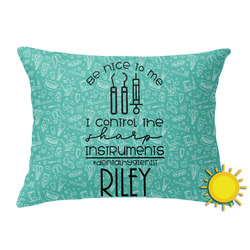 Dental Hygienist Outdoor Throw Pillow (Rectangular) (Personalized)