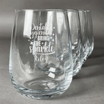 Dental Hygienist Stemless Wine Glasses (Set of 4) (Personalized)