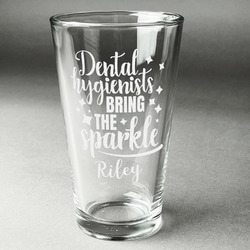 Dental Hygienist Pint Glass - Engraved (Single) (Personalized)