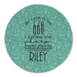 Dental Hygienist Round Linen Placemat - Single Sided (Personalized)