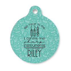 Dental Hygienist Round Pet ID Tag - Small (Personalized)