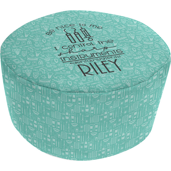 Custom Dental Hygienist Round Pouf Ottoman (Personalized)