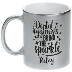 Dental Hygienist Metallic Silver Mug (Personalized)