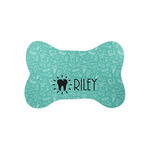 Dental Hygienist Bone Shaped Dog Food Mat (Small) (Personalized)