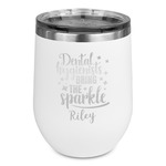 Dental Hygienist Stemless Stainless Steel Wine Tumbler - White - Double Sided (Personalized)