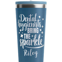 Dental Hygienist RTIC Everyday Tumbler with Straw - 28oz - Steel Blue - Double-Sided (Personalized)