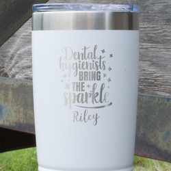 Dental Hygienist 20 oz Stainless Steel Tumbler - White - Double Sided (Personalized)