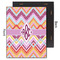 Ikat Chevron 11x14 Wood Print - Front & Back View